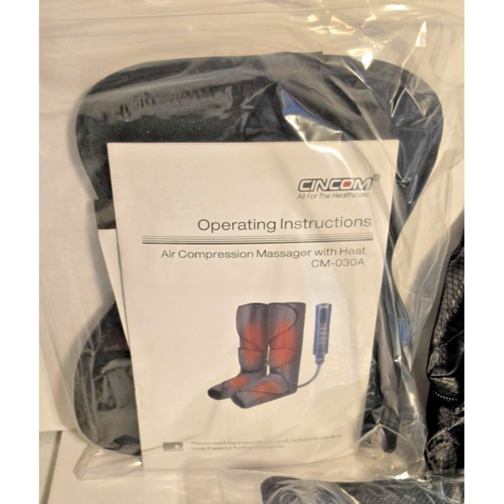 CINCOM Foot and Leg Air Compression Leg Massager with Heat & 3 Modes, CM-030A